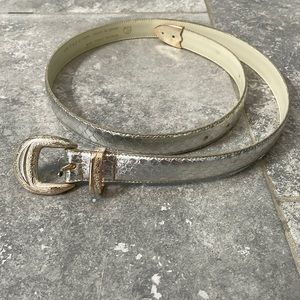 Genuine Snakeskin Silver Ladies Belt